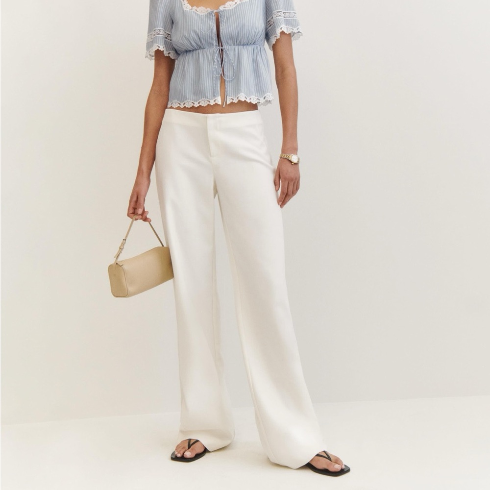 Reformation Cream Trousers